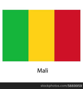 Flag of the country mali. Vector illustration. Exact colors.