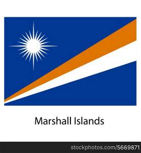 Flag of the country mashall islands. Vector illustration. Exact colors.