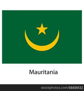 Flag of the country mauritania. Vector illustration. Exact colors.