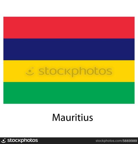 Flag of the country mauritius. Vector illustration. Exact colors.