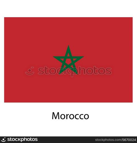 Flag of the country morocco. Vector illustration. Exact colors.