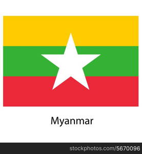 Flag of the country myanmar. Vector illustration. Exact colors.