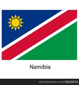 Flag of the country namibia. Vector illustration. Exact colors.