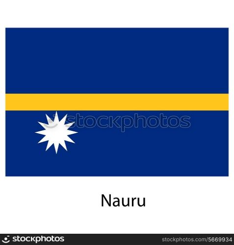 Flag of the country nauru. Vector illustration. Exact colors.