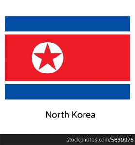 Flag of the country north korea. Vector illustration. Exact colors.
