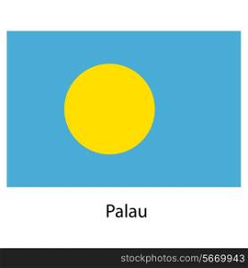 Flag of the country palau. Vector illustration. Exact colors.