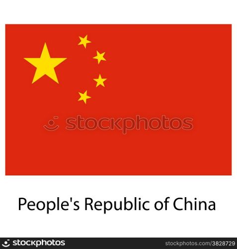 Flag of the country people&rsquo;s republic of china. Vector illustration. Exact colors.