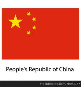 Flag of the country people&rsquo;s republic of china. Vector illustration. Exact colors.