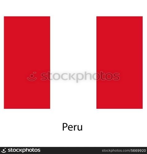 Flag of the country peru. Vector illustration. Exact colors.