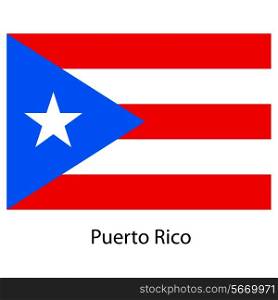Flag of the country puerto rico. Vector illustration. Exact colors.
