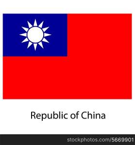 Flag of the country republic of china. Vector illustration. Exact colors.