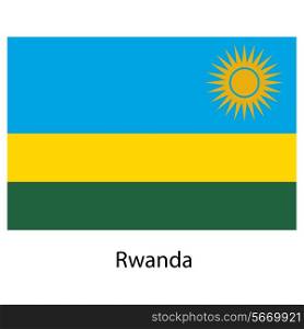 Flag of the country rwanda. Vector illustration. Exact colors.