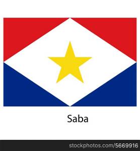 Flag of the country saba. Vector illustration. Exact colors.