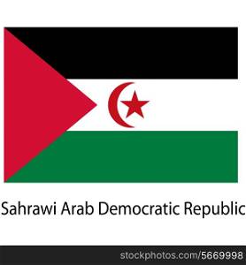 Flag of the country sahrawi arab democratic republic. Vector illustration. Exact colors.