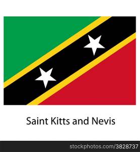 Flag of the country saint kitts and nevis. Vector illustration. Exact colors.