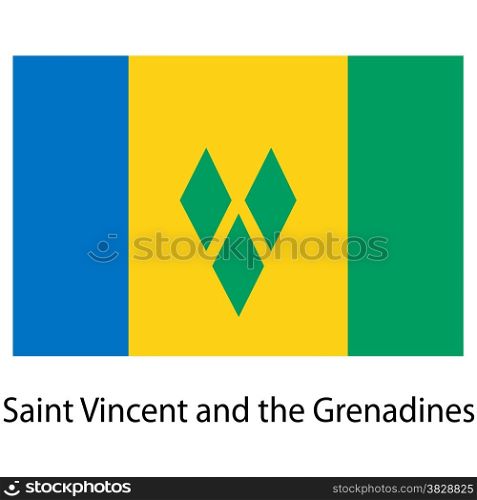 Flag of the country saint vincent and grenadines. Vector illustration. Exact colors.