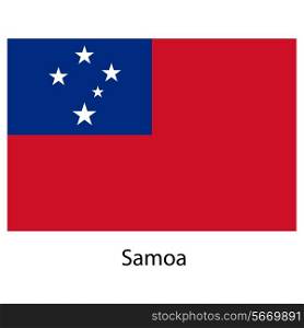 Flag of the country samoa. Vector illustration. Exact colors.