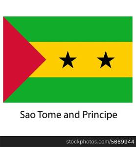Flag of the country sao tome and principe. Vector illustration. Exact colors.