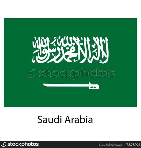 Flag of the country saudi arabia. Vector illustration. Exact colors.