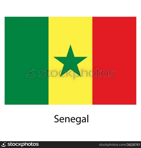 Flag of the country Senegal. Vector illustration. Exact colors.