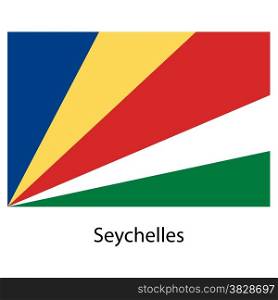 Flag of the country seychelles. Vector illustration. Exact colors.