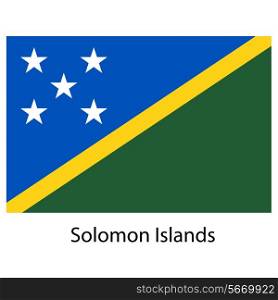 Flag of the country solomon islands. Vector illustration. Exact colors.