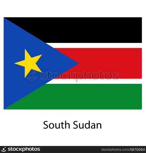 Flag of the country south sudan. Vector illustration. Exact colors.