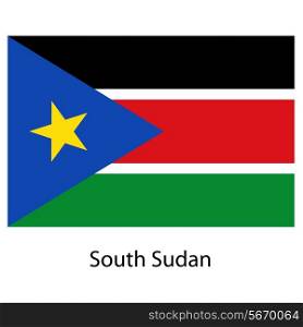 Flag of the country south sudan. Vector illustration. Exact colors.