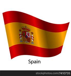 Flag of the country Spain with the signature of the name country.. Flag of the country Spain with the signature of the name country