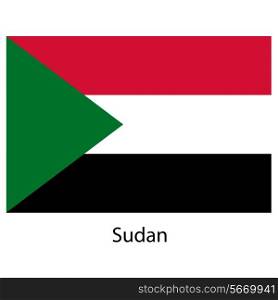 Flag of the country sudan. Vector illustration. Exact colors.