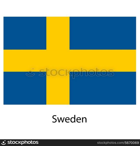 Flag of the country sweden. Vector illustration. Exact colors.