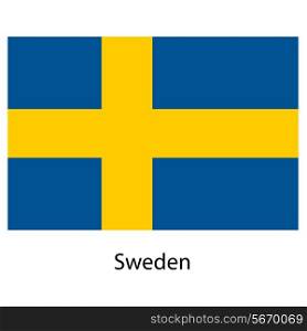 Flag of the country sweden. Vector illustration. Exact colors.
