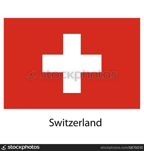 Flag of the country switzerland. Vector illustration. Exact colors.