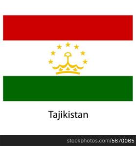 Flag of the country tajikistan. Vector illustration. Exact colors.