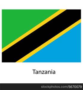 Flag of the country tanzania. Vector illustration. Exact colors.