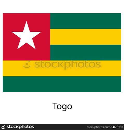 Flag of the country togo. Vector illustration. Exact colors.
