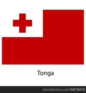 Flag of the country tonga. Vector illustration. Exact colors.