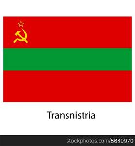 Flag of the country transnistria. Vector illustration. Exact colors.