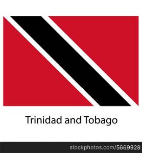 Flag of the country trinidad and tobago. Vector illustration. Exact colors.