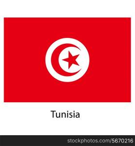 Flag of the country tunisia. Vector illustration. Exact colors.