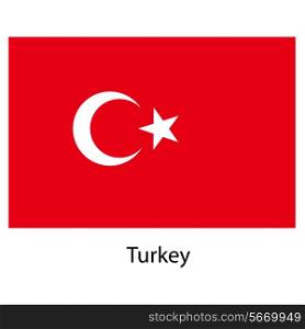 Flag of the country turkey. Vector illustration. Exact colors.