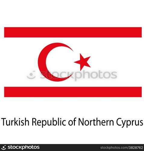 Flag of the country turkish republic of northern cyprus. Vector illustration. Exact colors.