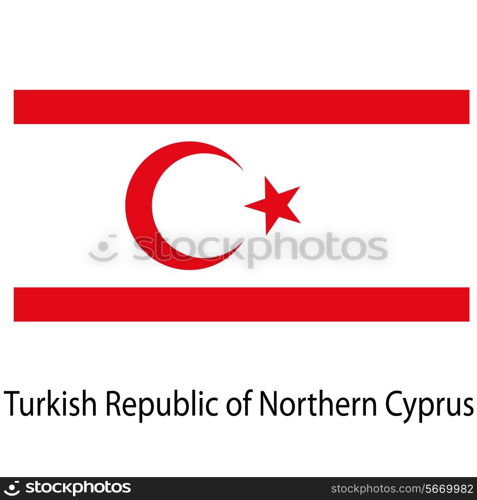 Flag of the country turkish republic of northern cyprus. Vector illustration. Exact colors.