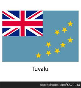 Flag of the country tuvalu. Vector illustration. Exact colors.