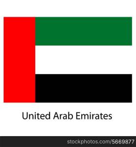 Flag of the country united arab emirates. Vector illustration. Exact colors.