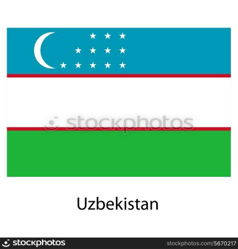 Flag of the country uzbekistan. Vector illustration. Exact colors.