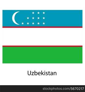 Flag of the country uzbekistan. Vector illustration. Exact colors.
