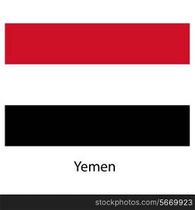 Flag of the country yemen. Vector illustration. Exact colors.