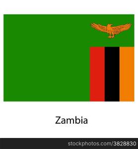 Flag of the country zambia. Vector illustration. Exact colors.