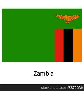 Flag of the country zambia. Vector illustration. Exact colors.